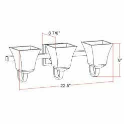 Best reviews of 🥰 Traditional Design House 514760 Torino 3-Light Vanity Light - Satin Nickel Finish 🥰 -Vaxcel Shop detail2DHIC025