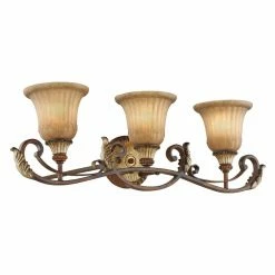 Discount 🧨 Livex Lighting Traditional Livex Villa Verona 8553-63 Vanity Light - Verona Bronze Finish With Aged Gold Leaf Accents - 30W In. 😀 -Vaxcel Shop detail2LXL1174