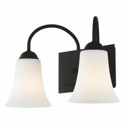 Cheapest 👍 Livex Lighting Transitional Livex Ridgedale 6482-04 2-Light Bath Light In Black ✨ -Vaxcel Shop detail2LXL1964