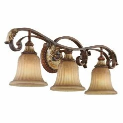 Discount 🧨 Livex Lighting Traditional Livex Villa Verona 8553-63 Vanity Light - Verona Bronze Finish With Aged Gold Leaf Accents - 30W In. 😀 -Vaxcel Shop detail3LXL1174