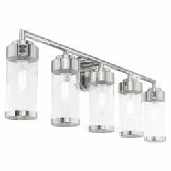 Best deal 👏 Transitional Livex Lighting Hillcrest 5 Light Bathroom Vanity Light 😀 -Vaxcel Shop detail3LXL3375
