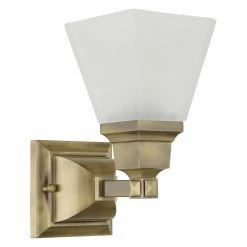 Wholesale 👍 Livex Lighting Traditional Livex Mission 1031-01 Bath Vanity 9.5H In. - Antique Brass ❤️ -Vaxcel Shop detail3LXL524