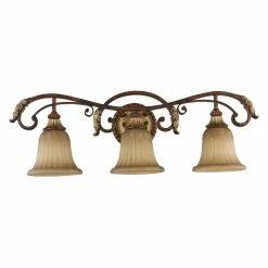 Discount 🧨 Livex Lighting Traditional Livex Villa Verona 8553-63 Vanity Light - Verona Bronze Finish With Aged Gold Leaf Accents - 30W In. 😀 -Vaxcel Shop detail4LXL1174