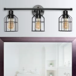 Best Pirce 🤩 Farmhouse / Cottage Lalia Home 3 Light Industrial Wired Vanity Light ✨ -Vaxcel Shop detail5ALLT370