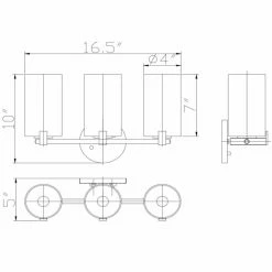 Discount ❤️ Transitional Design House Eastport 3 Light Bathroom Vanity Light ✔️ -Vaxcel Shop detail7DHIC670