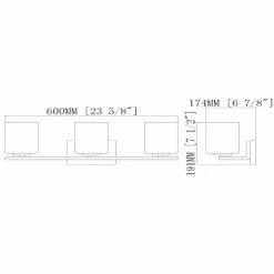 Outlet 👍 Transitional Design House Karsen 3 Light Bathroom Vanity Light 🔔 -Vaxcel Shop detail7DHIC676