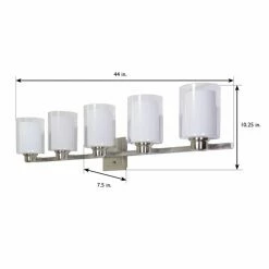 Outlet 💯 Transitional Design House Oslo 5 Light Bathroom Vanity Light 🌟 -Vaxcel Shop detail7DHIC684