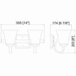Best Pirce 😉 Transitional Design House Torino 2 Light Bathroom Vanity Light 🎉 -Vaxcel Shop detail7DHIC689