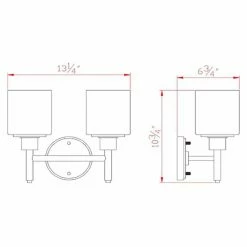 Best Pirce 💯 Transitional Design House Aubrey 2 Light LED Bathroom Vanity Light ❤️ -Vaxcel Shop detail7DHIC787