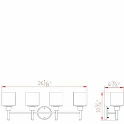 Hot Sale 🔥 Transitional Design House Aubrey 4 Light LED Bathroom Vanity Light 🎁 -Vaxcel Shop detail7DHIC789