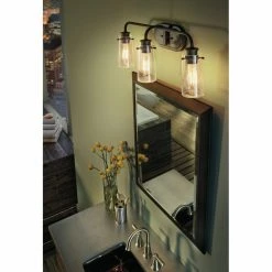 Best Sale 💯 Rustic / Southwestern Kichler Braelyn 45459 3 Light Bathroom Vanity Light 🧨 -Vaxcel Shop detail7KIC4885