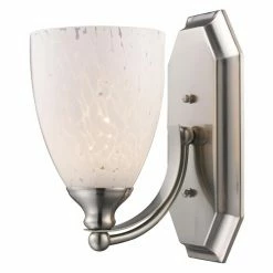 Promo ⌛ Bathroom Sconces Elk Lighting Bath And Spa 570-1 Bathroom Vanity Light With Snow White Glass 🛒 -Vaxcel Shop detailELI7838