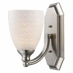 Wholesale 🔥 Bathroom Sconces Elk Lighting Bath And Spa 570-1 Bathroom Vanity Light With White Swirl Glass 🤩 -Vaxcel Shop detailELI7841
