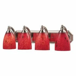 Best deal π Transitional Elk Lighting Bath And Spa 570-4 Bathroom Vanity Light With Fire Red Glass π 7 Best deal π Transitional Elk Lighting Bath And Spa 570-4 Bathroom Vanity Light With Fire Red Glass π -Vaxcel Shop detailELI7896