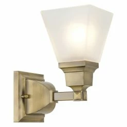 Wholesale 👍 Livex Lighting Traditional Livex Mission 1031-01 Bath Vanity 9.5H In. - Antique Brass ❤️ -Vaxcel Shop detailLXL524