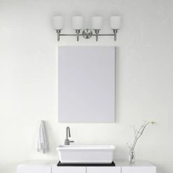 Best Sale 🔥 Transitional Design House Aubrey 4 Light Bathroom Vanity Light 🎁 -Vaxcel Shop inuseDHIC663