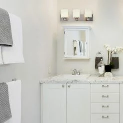 Buy 👍 Bathroom Vanity Lights Design House Dane 3 Light Bathroom Vanity Light 👍 -Vaxcel Shop inuseDHIC666