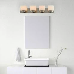 New 💯 Transitional Design House Dove Creek 4 Light Bathroom Vanity Light 🎁 -Vaxcel Shop inuseDHIC667