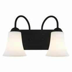 Cheapest 👍 Livex Lighting Transitional Livex Ridgedale 6482-04 2-Light Bath Light In Black ✨ -Vaxcel Shop inuseLXL1964 1