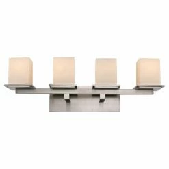 Deals 😀 Modern / Contemporary Trans Globe Lighting 20374 Downtown Square 4-Light Bathroom Vanity Light ⌛