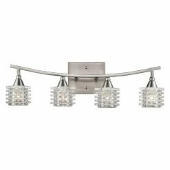 Cheap 🎉 Transitional ELK Lighting Matrix 17132/4 Bathbar - Satin Nickel - 21W In. 🎉