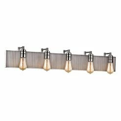 Top 10 🎁 Industrial Elk Lighting Corrugated Steel 15924/5 5 Light Bathroom Vanity Light 🛒
