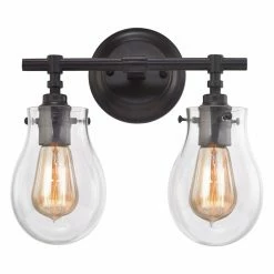 Cheapest ❤️ Industrial Elk Lighting Jaelyn 319 2 Light Bathroom Vanity Light ⭐