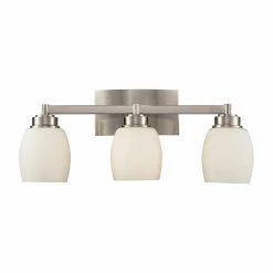 Flash Sale 🔔 Traditional ELK Lighting Northport 3-Light Bathroom Vanity Light 17102/3 - 20W In. Satin Nickel 🥰