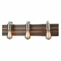 Outlet ⭐ Industrial ELK Lighting 164 Brookweiler 3 Light Bathroom Vanity Light ❤️