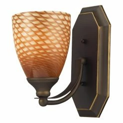 Cheap 🤩 Transitional Elk Lighting Bath And Spa 570-1 Bathroom Vanity Light With Cocoa Shade 🧨
