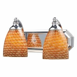 Cheap ❤️ Transitional Elk Lighting Bath And Spa 570-2 Bathroom Vanity Light With Cocoa Glass 🔔