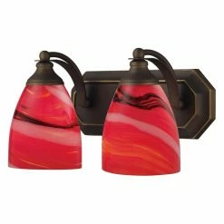 Cheapest 🎉 Transitional Elk Lighting Bath And Spa 570-2 Bathroom Vanity Light With 🍬 Candy Glass 👏
