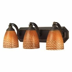 Outlet 😍 Transitional Elk Lighting Bath And Spa 570-3 Bathroom Vanity Light With Cocoa Shades ✨