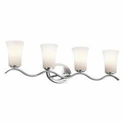 Cheapest 🔔 Traditional Kichler Armida 45377 4 Light Bathroom Vanity Light 🎁