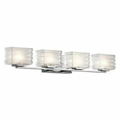 Coupon ⭐ Modern / Contemporary Kichler Bazely 45480 4 Light Bathroom Vanity Light 🎉
