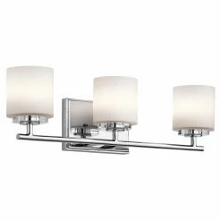 Wholesale 🎉 Transitional Kichler OHara 45502CH 3 Light Bathroom Vanity Light 😉