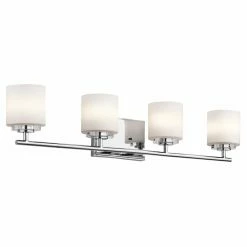 Cheapest 😍 Transitional Kichler OHara 45503CH 4 Light Bathroom Vanity Light 🔥