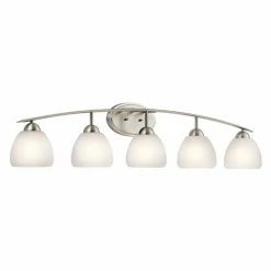 Best reviews of 🥰 Transitional Kichler Calleigh 45190NI 5 Light Bathroom Vanity Light ⭐