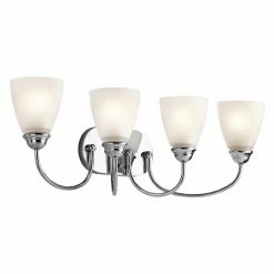 Cheapest 😍 Transitional Kichler Jolie 45640L18 Bathroom Vanity Light 👏