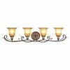 Outlet 👏 Livex Lighting Traditional Livex Villa Verona 8554-63 Vanity Light - Verona Bronze Finish With Aged Gold Leaf Accents - 39.5W In. 😍 -Vaxcel Shop masterLXL1175