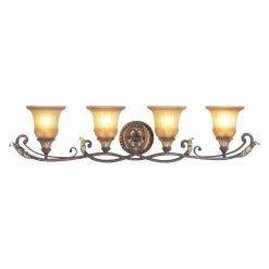 Outlet 👏 Livex Lighting Traditional Livex Villa Verona 8554-63 Vanity Light - Verona Bronze Finish With Aged Gold Leaf Accents - 39.5W In. 😍