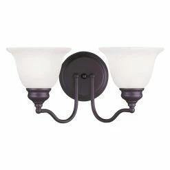 Deals 🧨 Livex Lighting Traditional Livex Essex 1352-07 2-Light Bath Light In Bronze 🎉