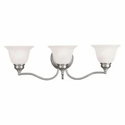 Coupon 👍 Livex Lighting Traditional Livex Essex 1353-91 3-Light Bath Light In Brushed Nickel ✔️
