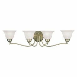 Flash Sale ✨ Livex Lighting Traditional Livex Essex 1354-01 4-Light Bath Light In Antique Brass 😀