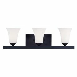 Cheap 👍 Livex Lighting Transitional Livex Ridgedale 6493-04 3-Light Bath Light In Black ❤️