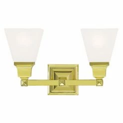 Cheap 🌟 Traditional Livex Lighting Mission 1032 2 Light Bathroom Vanity Light 🌟