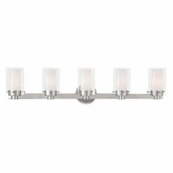 Cheapest ⭐ Modern / Contemporary Livex Lighting Manhattan 15455 5 Light Bathroom Vanity Light 🛒