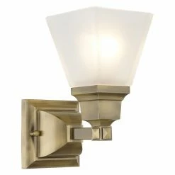Wholesale 👍 Livex Lighting Traditional Livex Mission 1031-01 Bath Vanity 9.5H In. - Antique Brass ❤️