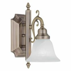 Outlet ❤️ Livex Lighting Traditional Livex French Regency 1281-01 Bath Vanity 12.5H In. - Antique Brass 💯