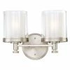 Outlet ⌛ Transitional Nuvo Decker 60/4642 2-Light Vanity - 13.75W In. - Brushed Nickel 🔥 -Vaxcel Shop masterNVO285